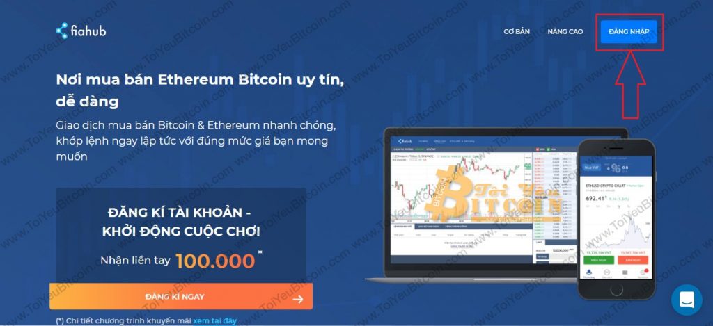 Đăng nhập vào sàn Fiahub. Ảnh 1
