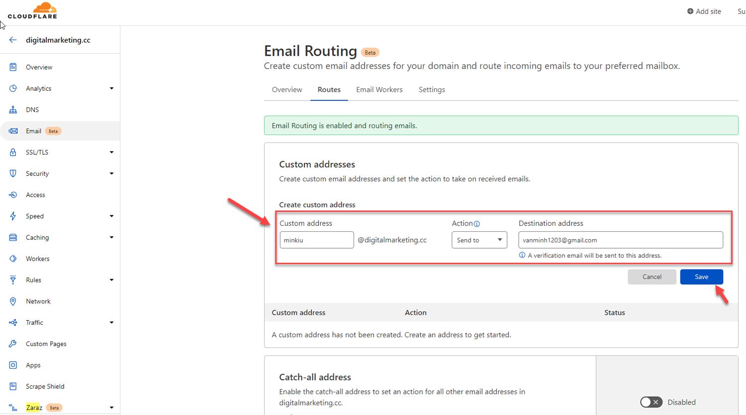 Cloudflare Email Routing 02