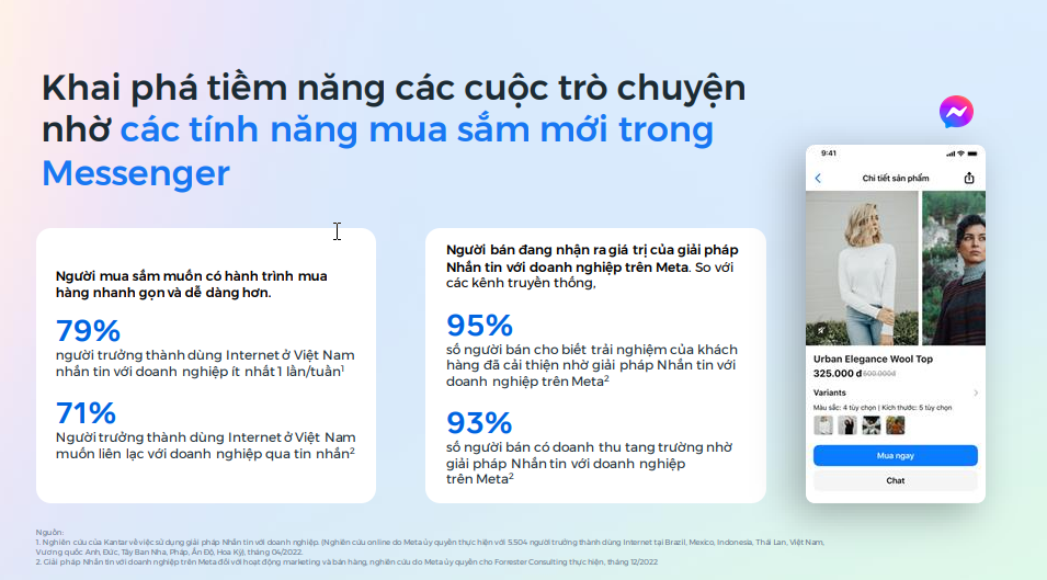 MUA SẮM TRÊN MESSENGER CỦA META ĐÃ MỞ CỔNG KẾT NỐI TÍNH NĂNG – ĐÓN SÓNG NGAY