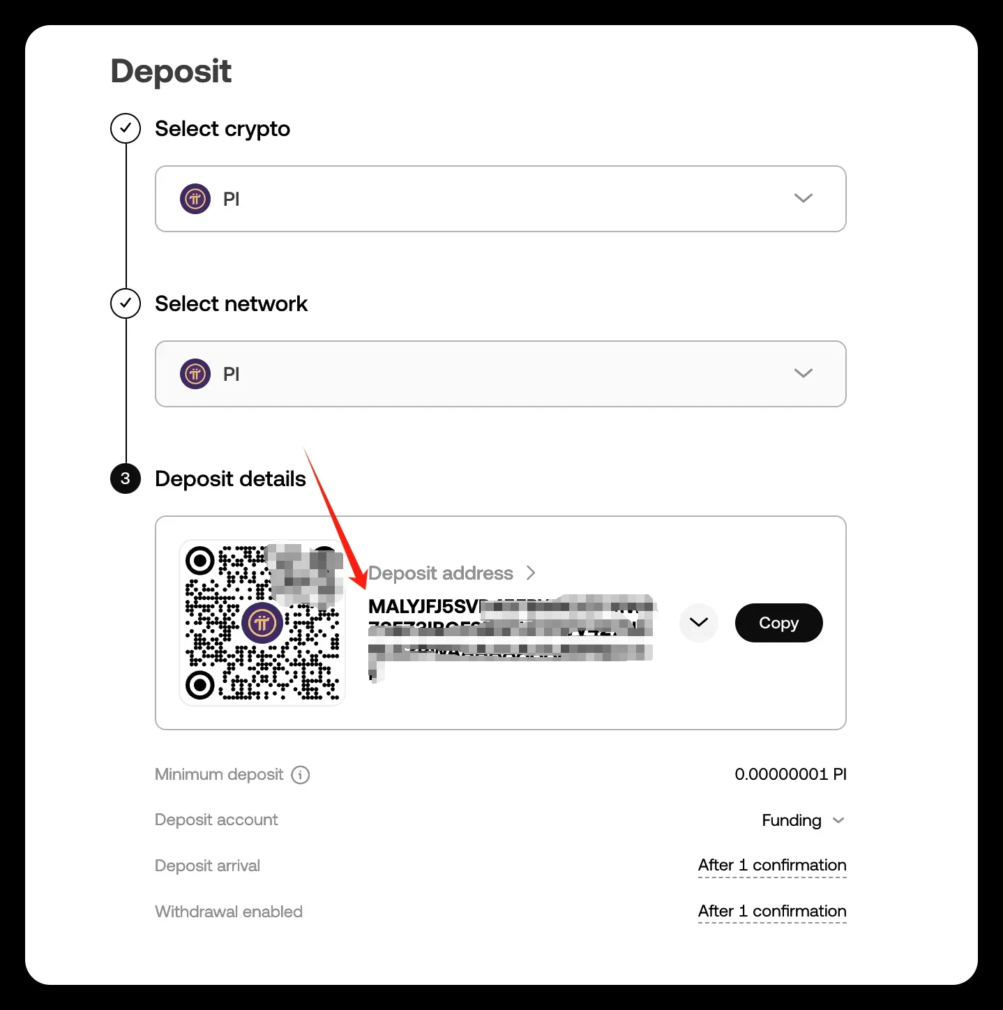 how to deposit pi in okx