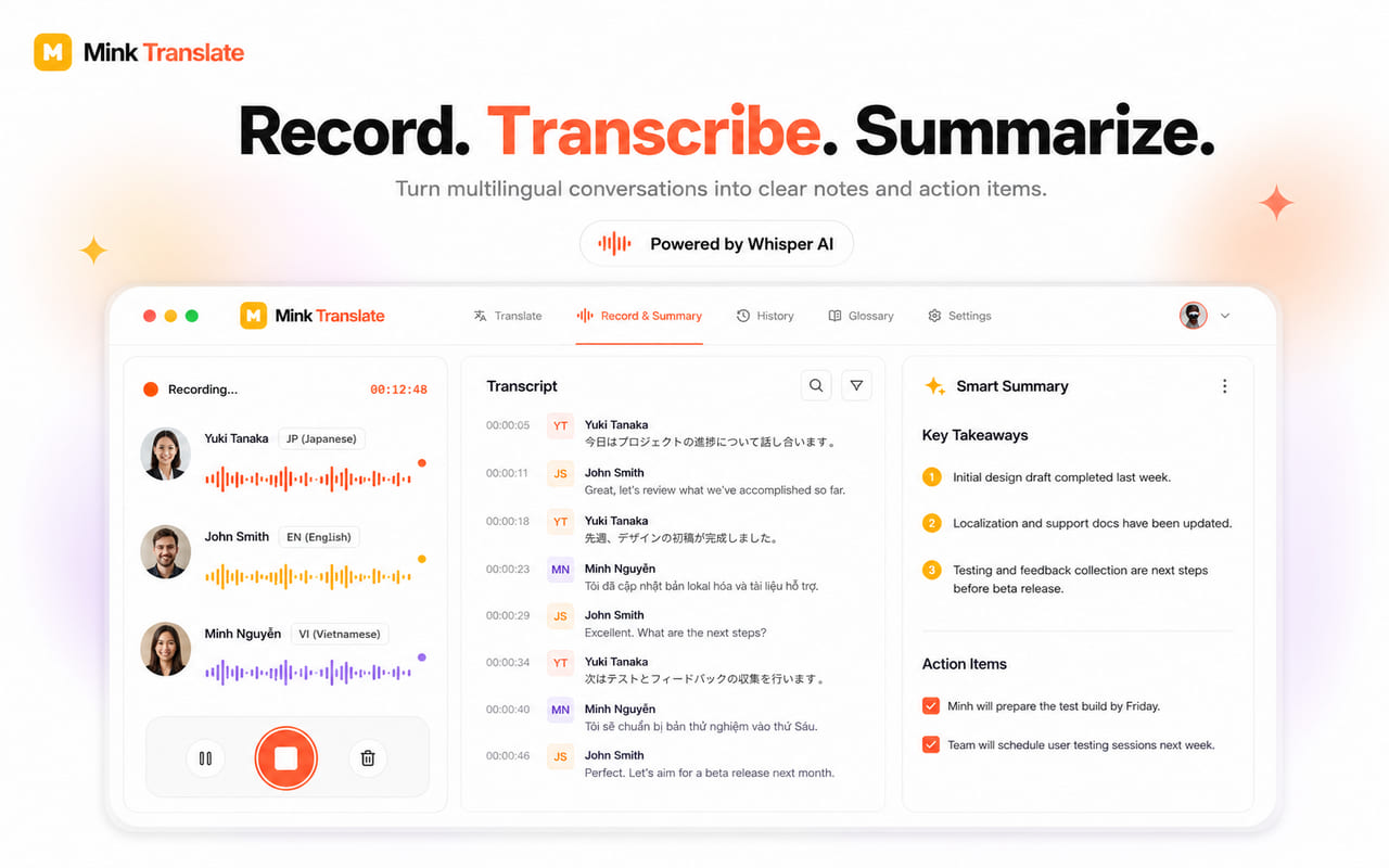 Mink Translate dịch từ Video, Meeting hỗ trợ 100+ ngôn ngữ, tốc độ tức thì 3 Mink Translate dịch từ Video, Meeting hỗ trợ 100+ ngôn ngữ, tốc độ tức thì